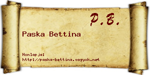 Paska Bettina névjegykártya
